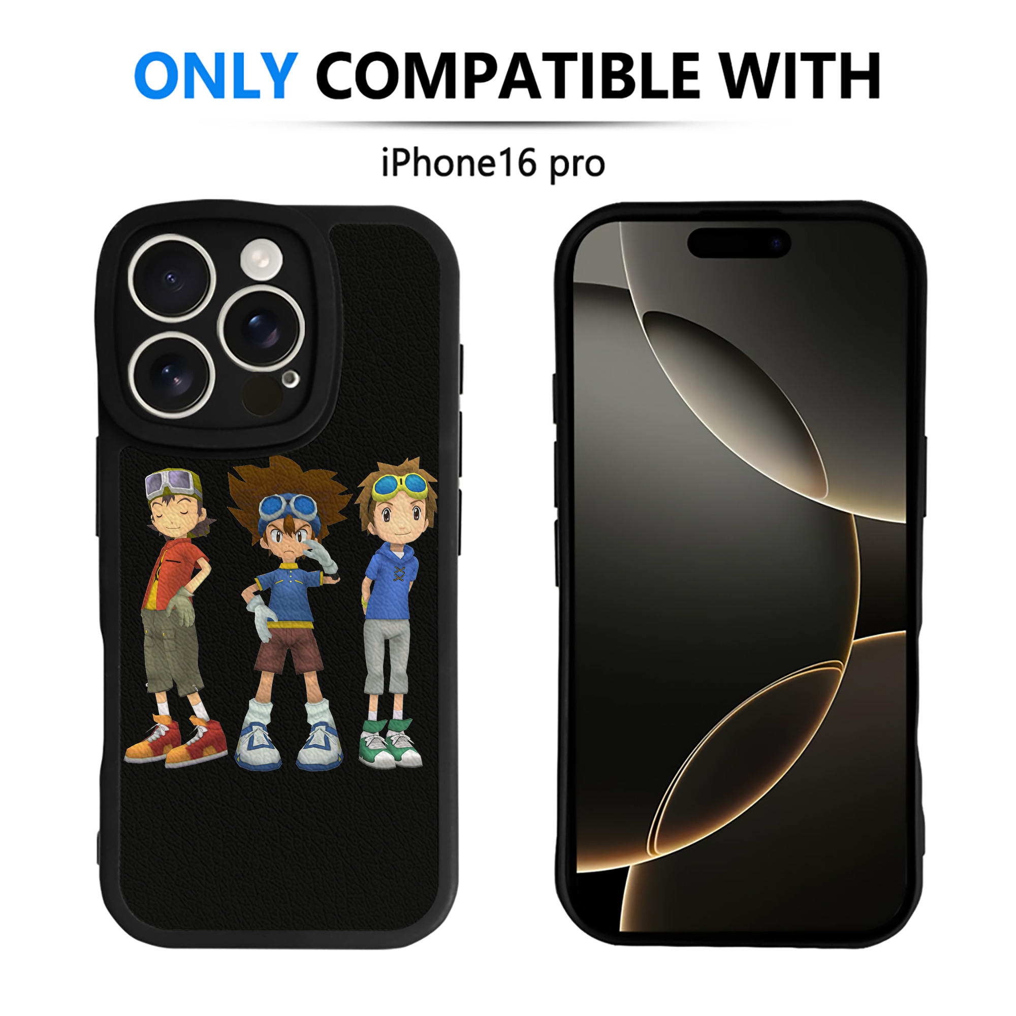 （画像用） Digimon デジタルモンスター/デジモン 【iPhone 16シリーズ対応】シリコンスマホケース（レザー調） 材質：シリコン